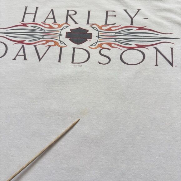 VTG 2005 Harley-Davidson Deadwood SD Long Sleeve T-Shirt Flames USA Made Size L - Picture 7 of 9